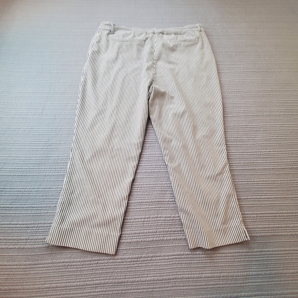 Hilary Radley Womens XXL Pinstripe Pull On Straight Leg Pants Black White D4700 - Picture 9 of 9